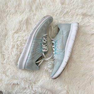Nike Free Run Flyknit Running Shoe Glacier Blue